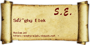 Sághy Elek névjegykártya